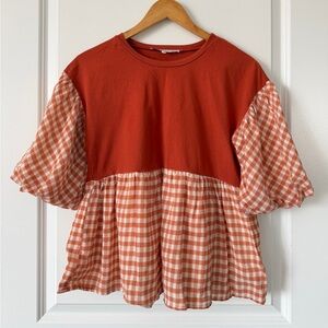 English Factory Brick Red Crewneck Tee